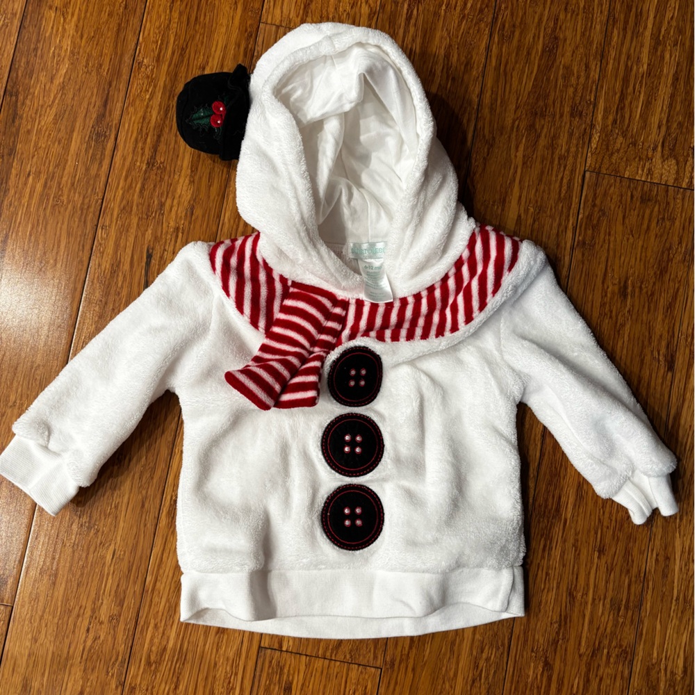 Cherokee Snowman Hoodie - White and Red